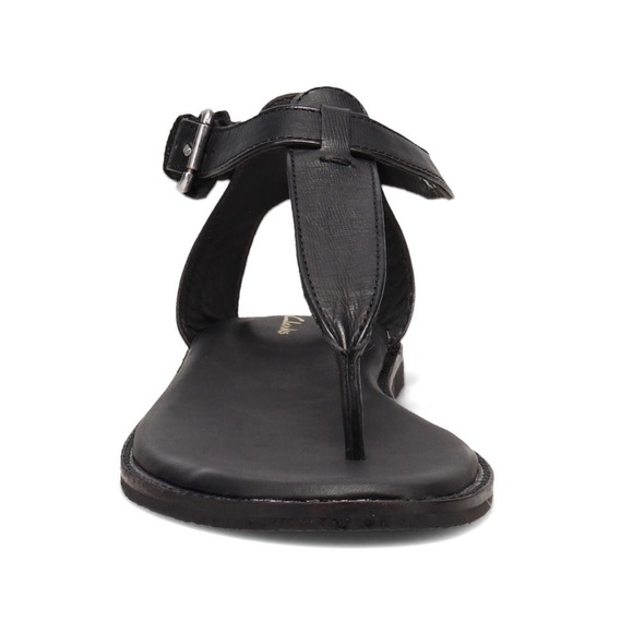 NIB Clarks Karsea Post Black Leather Flat T Strap Toe Post Thong Sandal 8M - Picture 3 of 12